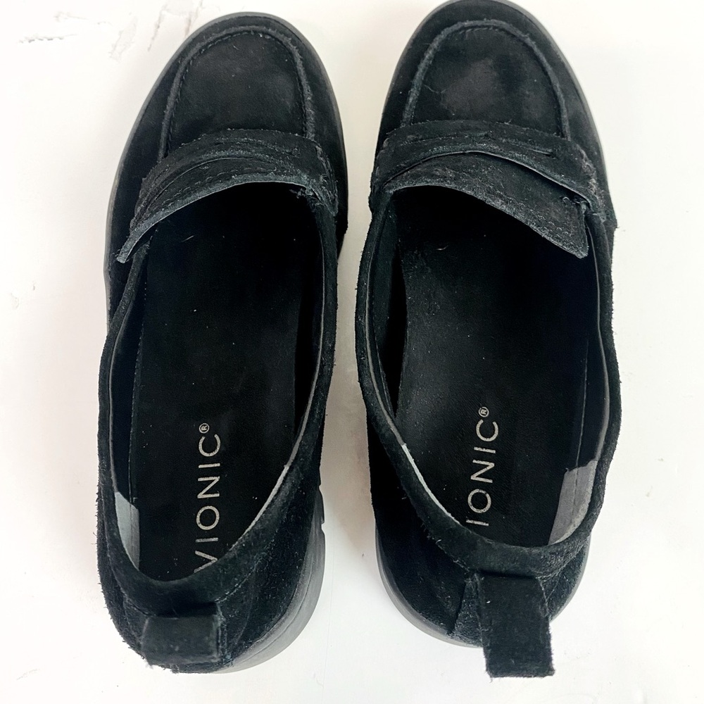 Vionic Black Suede Penny Loafers - Picture 4 of 7